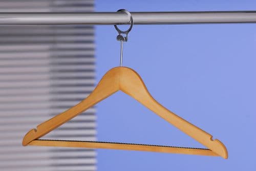 MWHL Wooden Hotel Hanger with Metal Ring