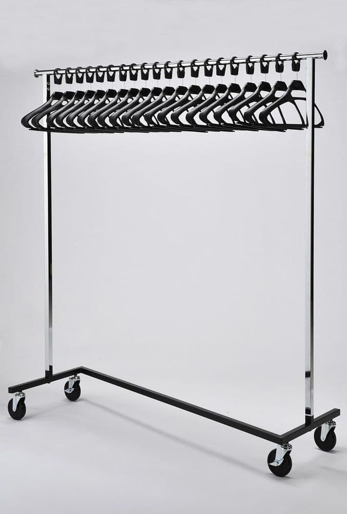 RACK52/BLA Mobile Chrome Rail with Black Hangers