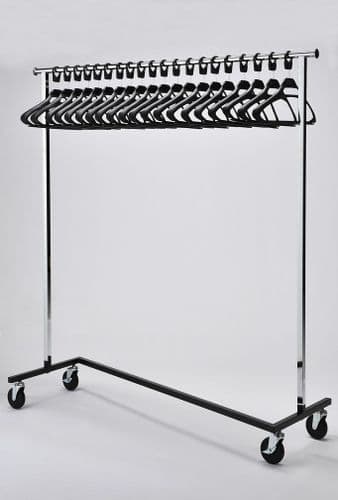 RACK52/BLA Mobile Chrome Rail with Black Hangers