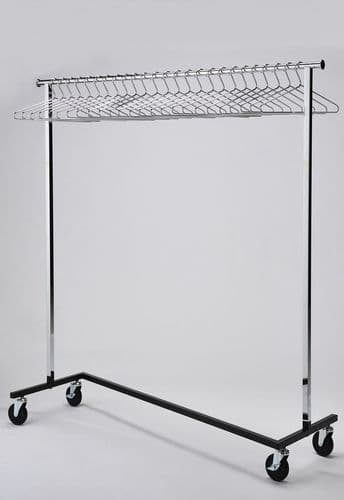 RACK52/KRH Mobile Chrome Rail with hooked chrome hangers