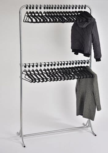RACK54/BLA Two Tier Coat Rack with 40 Hangers