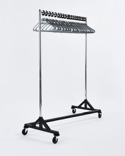 RACK60/GRE Chrome Rail with 20 Grey anti-theft hangers