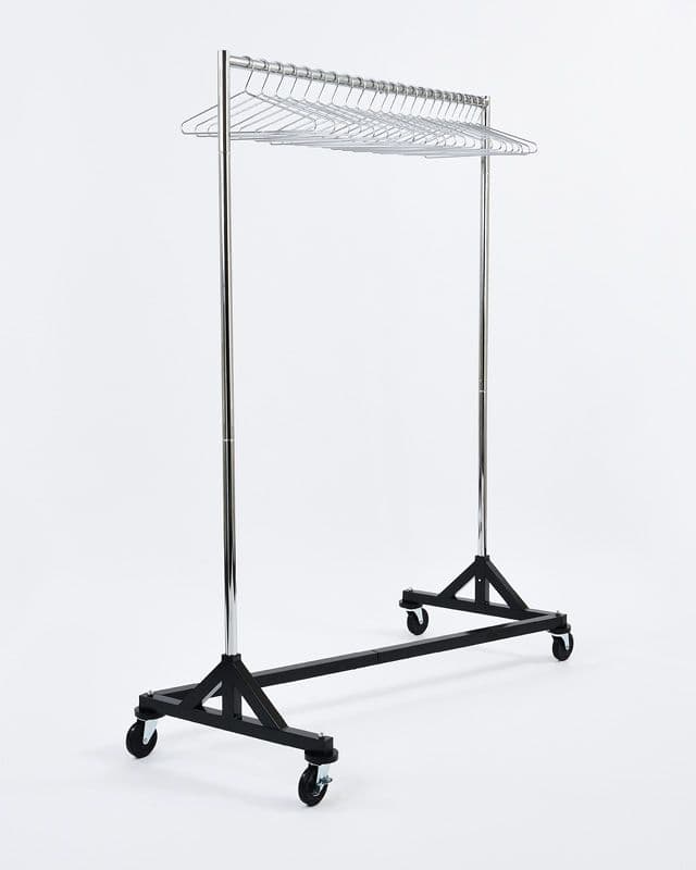 RACK60/KRH Chrome Rail with 25 KRH Heavy duty chrome hooked hangers