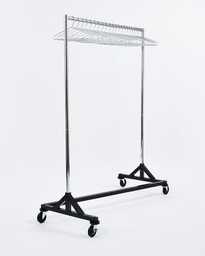 RACK60/KRH Chrome Rail with 25 KRH Heavy duty chrome hooked hangers