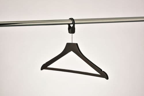 SWHD Dark Wood Hotel Skirt Hanger with Security Collar