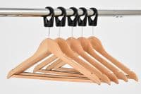 SWHL Wooden Hotel Hanger with Security Collar