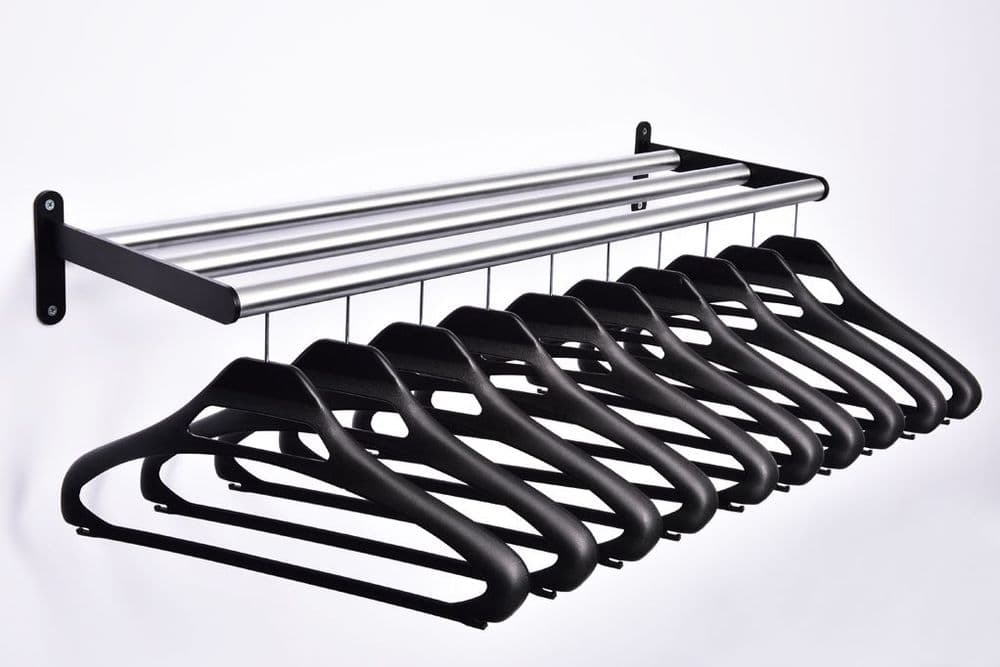 WRACK/BLA Wall coat rack with black hangers