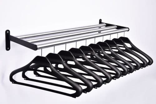 WRACK/BLA Wall coat rack with black hangers