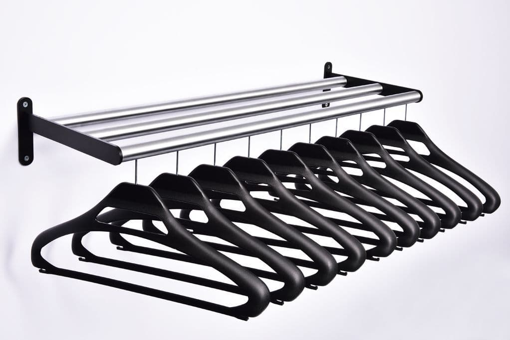 Coat Rack Railing WRACK/BLA Wall coat rack with black hangers