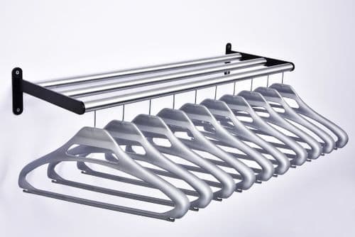 WRACK/GRE Wall coat rack with grey hangers