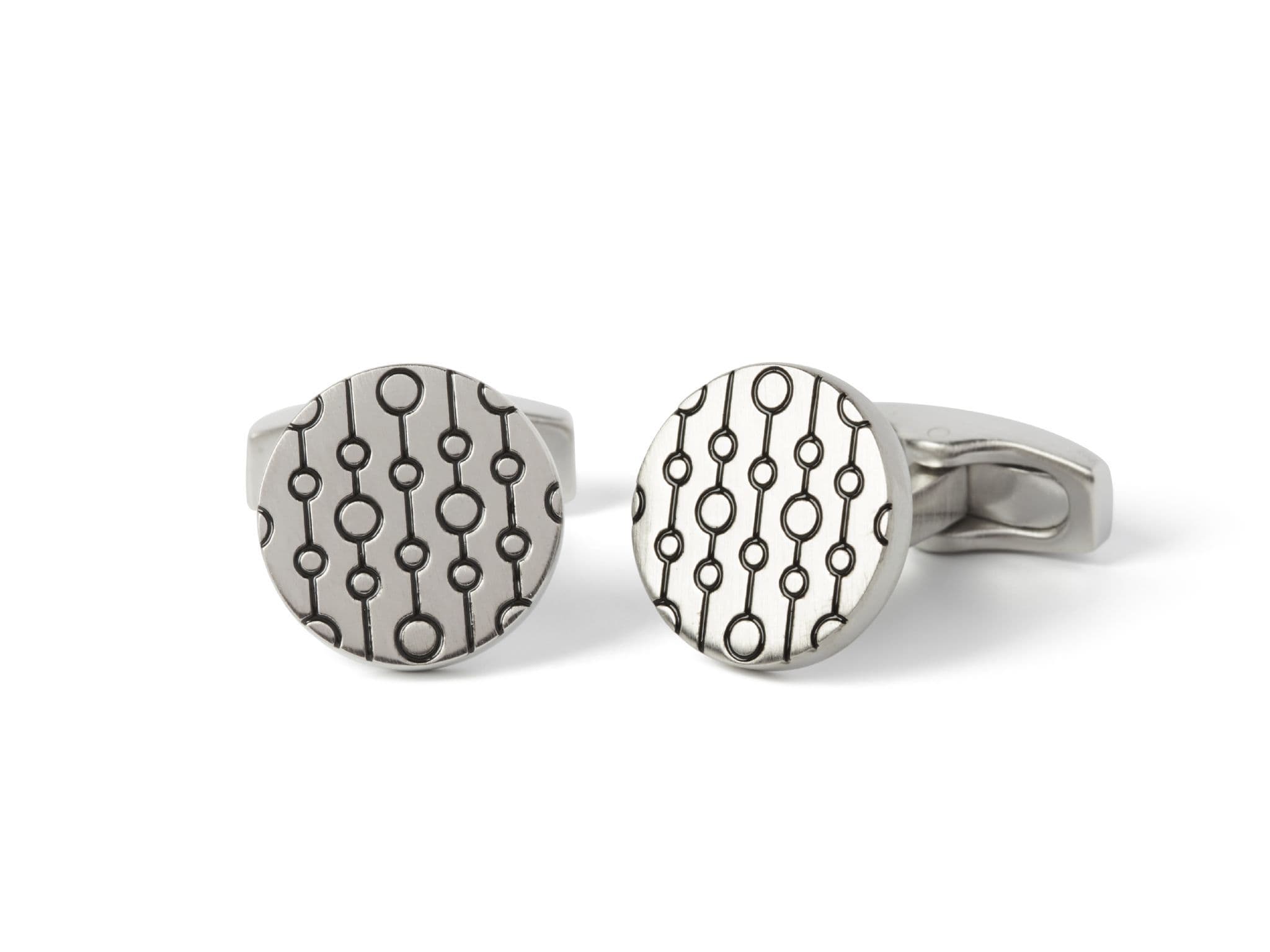 70's Enamel Chain Brushed Cufflink
 