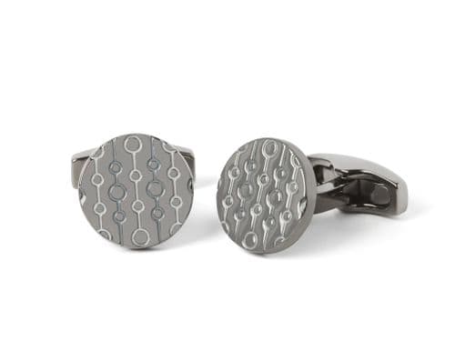 70's Enamel Chain Gunmetal Cufflink