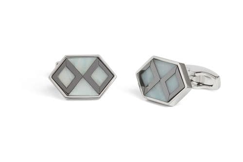 Amazonite Deco Hexagon Cufflinks