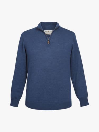 Barton Half Zip Jumper Indigo