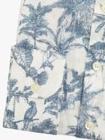 Blue Palm Linen Shirt