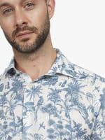 Blue Palm Linen Shirt