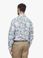 Blue Palm Linen Shirt