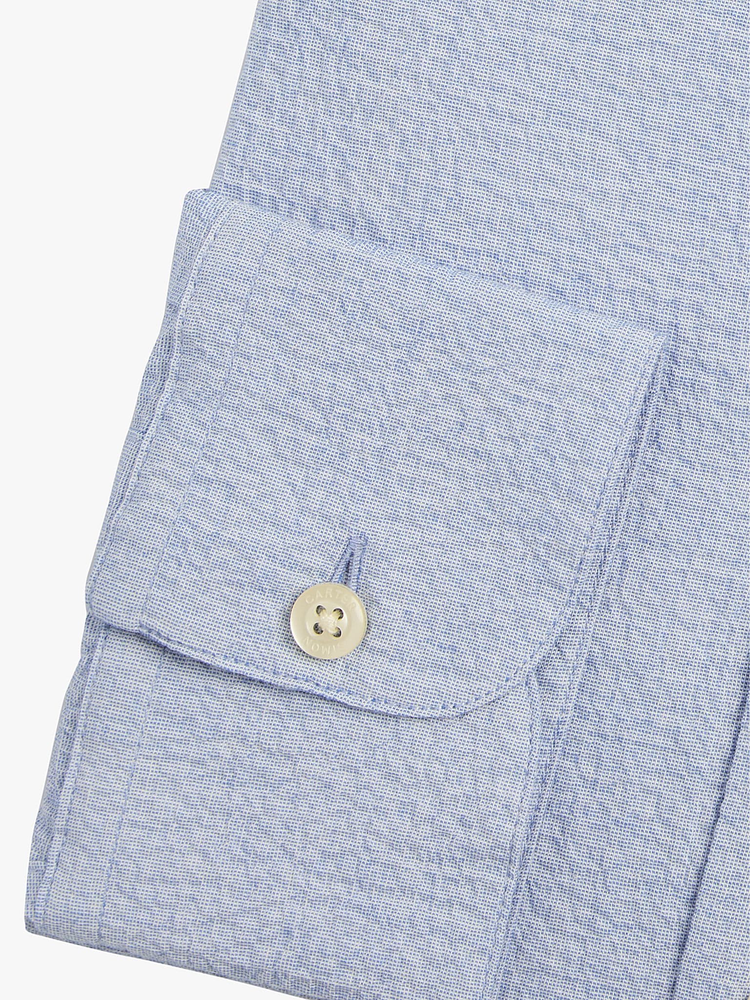 Side view of Blue Seersucker Shirt - 15