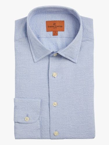 Blue Seersucker Shirt