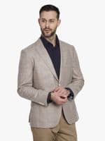 Blue Silk Windowpane Jacket