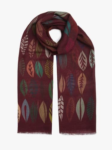 Burgundy Leaves Scarf