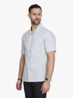 Cream and Blue Dobby Shirt