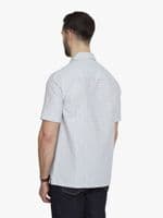 Cream and Blue Dobby Shirt
