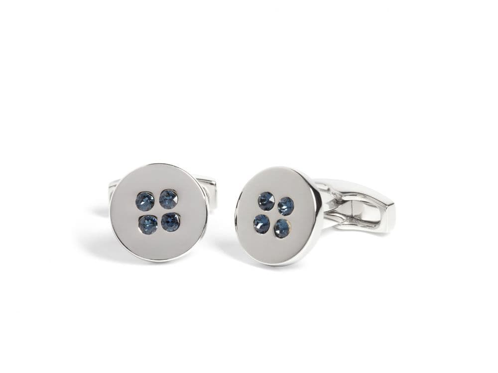 Crystal Button Blue Montana Cufflink