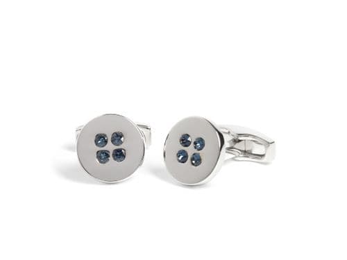 Crystal Button Blue Montana Cufflink