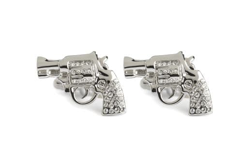 Crystal Pistol Cufflinks
