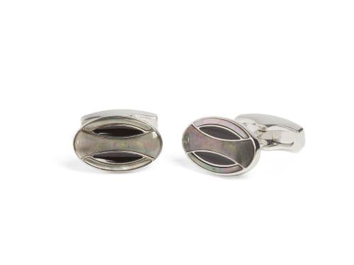 Deco Curve Grey MoP Cufflinks