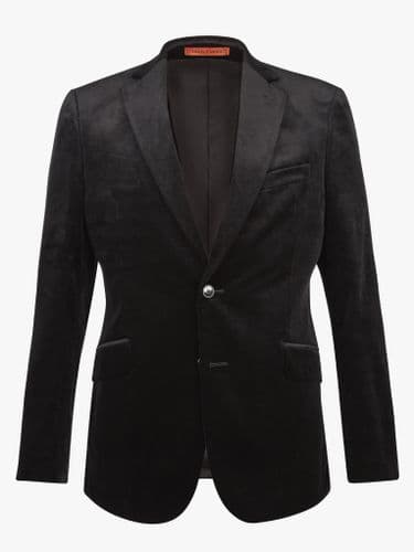 Embossed Paisley Velvet Jacket Black