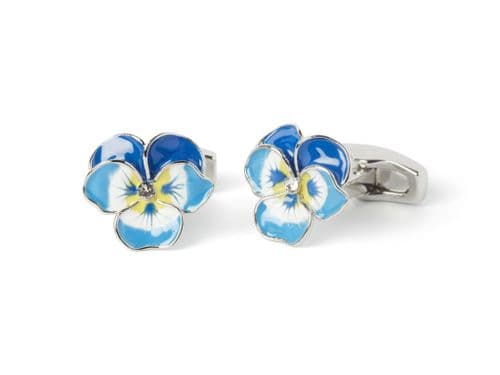 Enamelled Pansy Cufflink