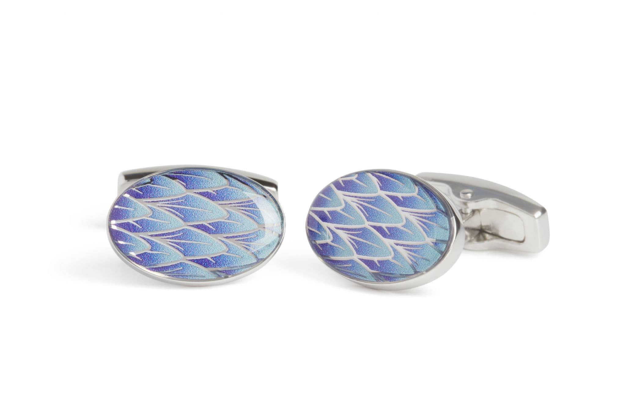 Feather Oval Cufflink
 