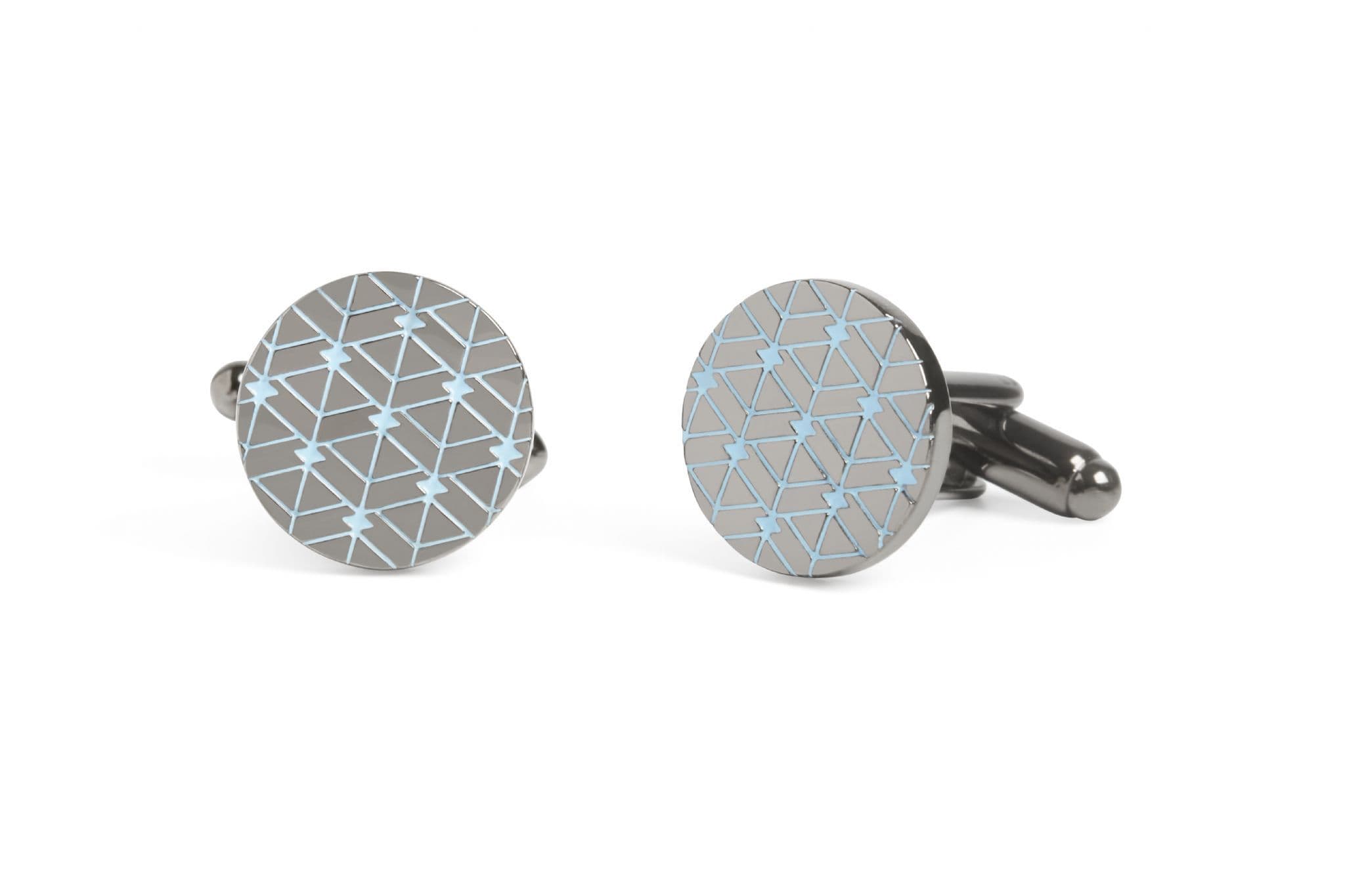 Fractal Pale Blue Cufflink
 