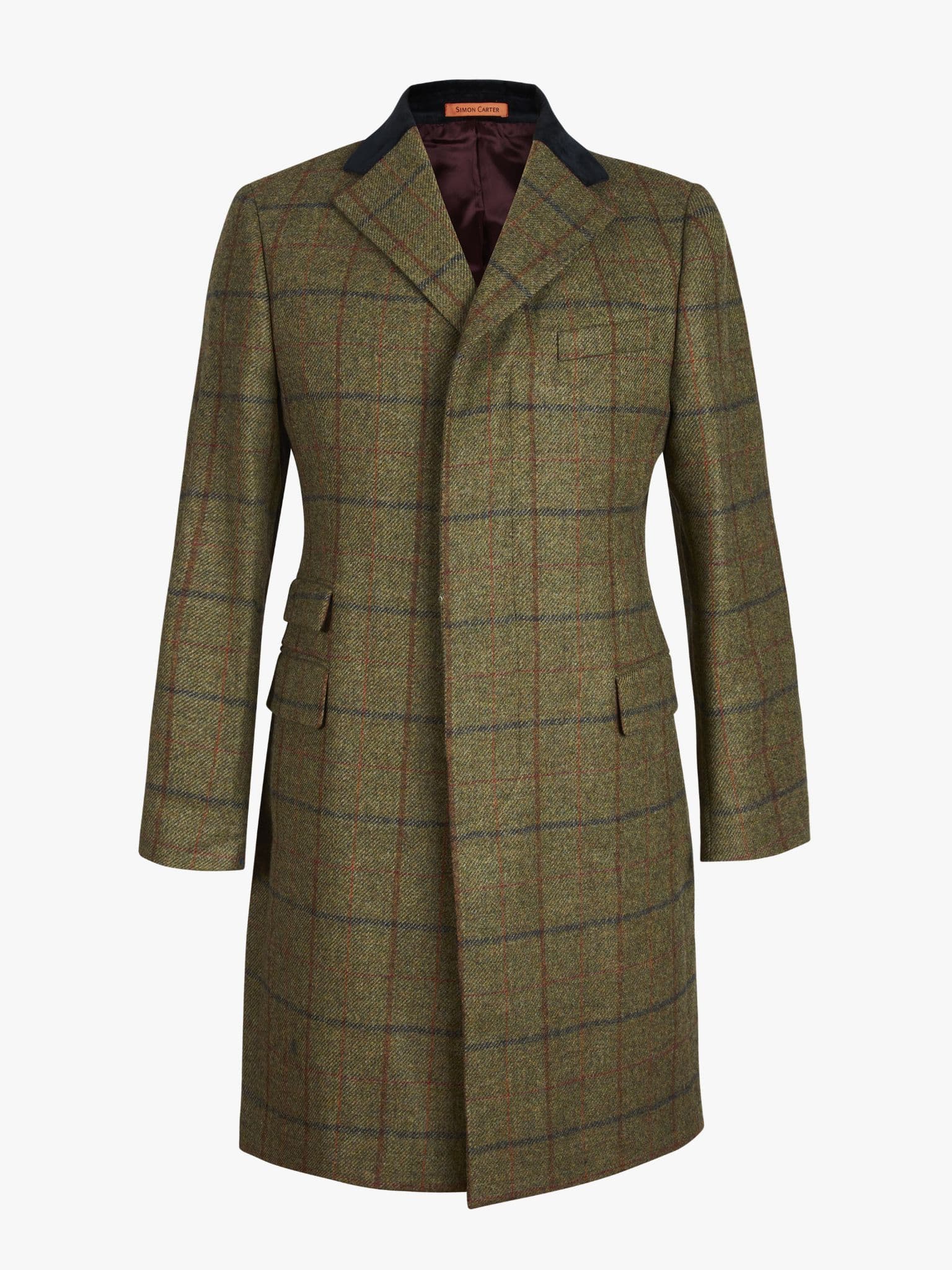 Green Country Check Overcoat - 40
 