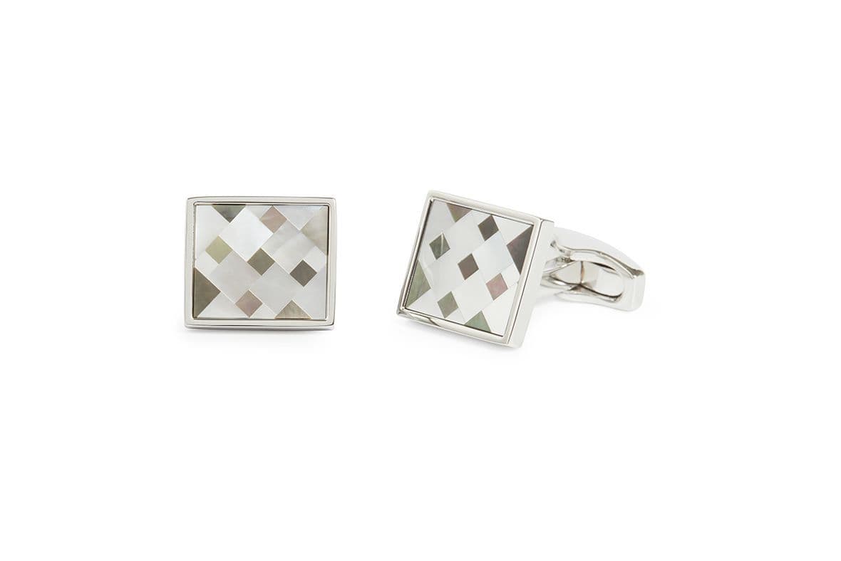 Grey MoP Cubist Cufflinks