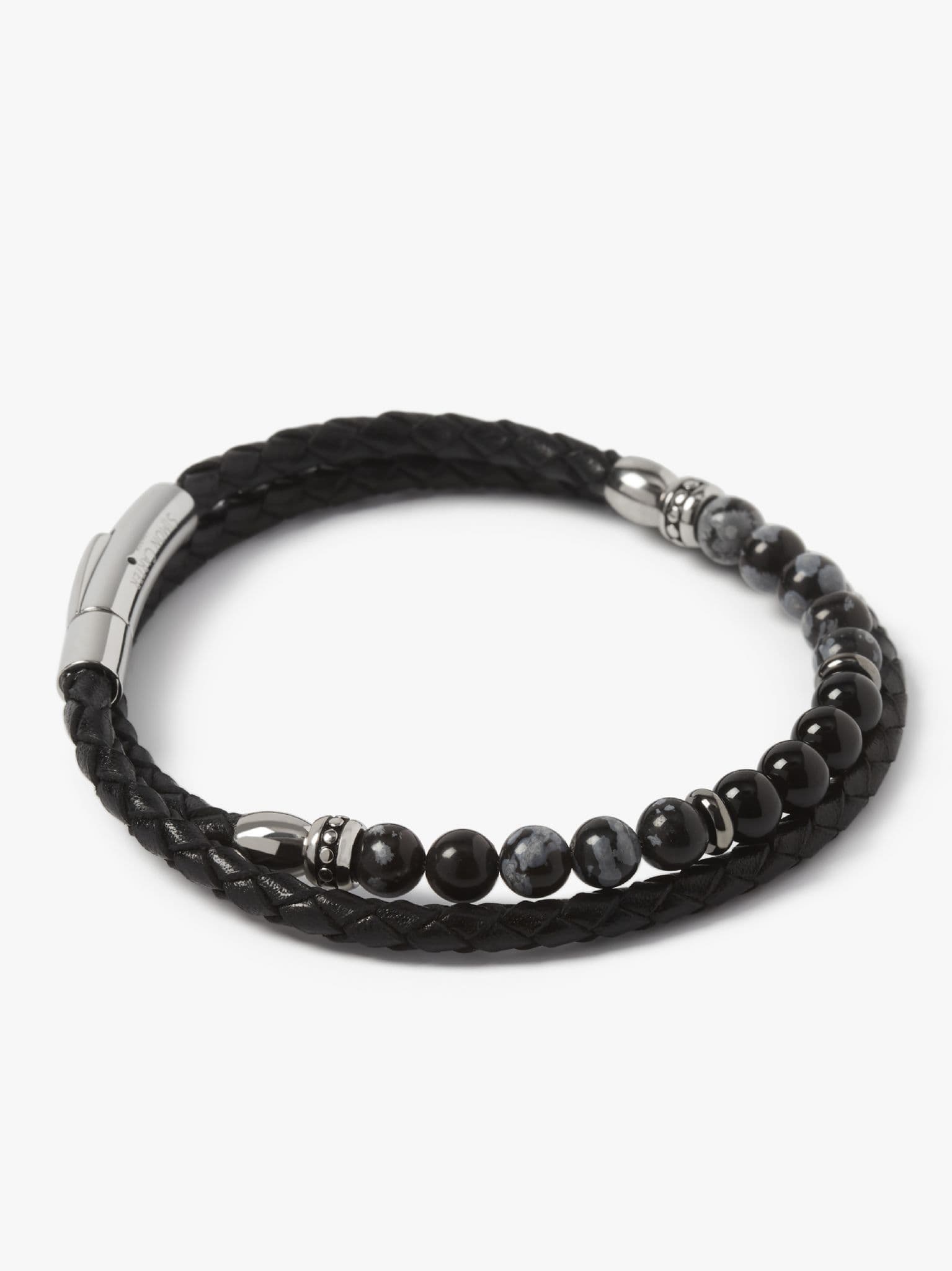 Hayle Snowflake Obsidian Bracelet
 
