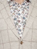 Japanese Bishu Cream Check Jacket