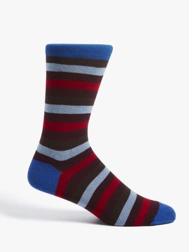 Made in England Stripe Sock Cobolt Blue