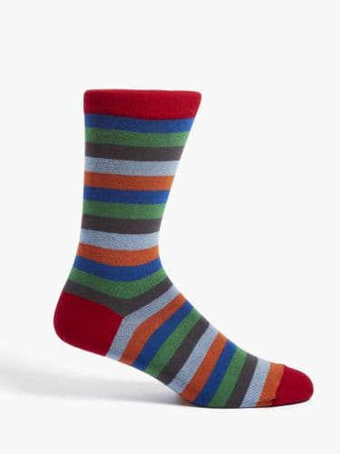 Made in England Stripe Sock Red