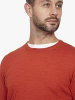 Merino Crew Neck Jumper Burnt Orange