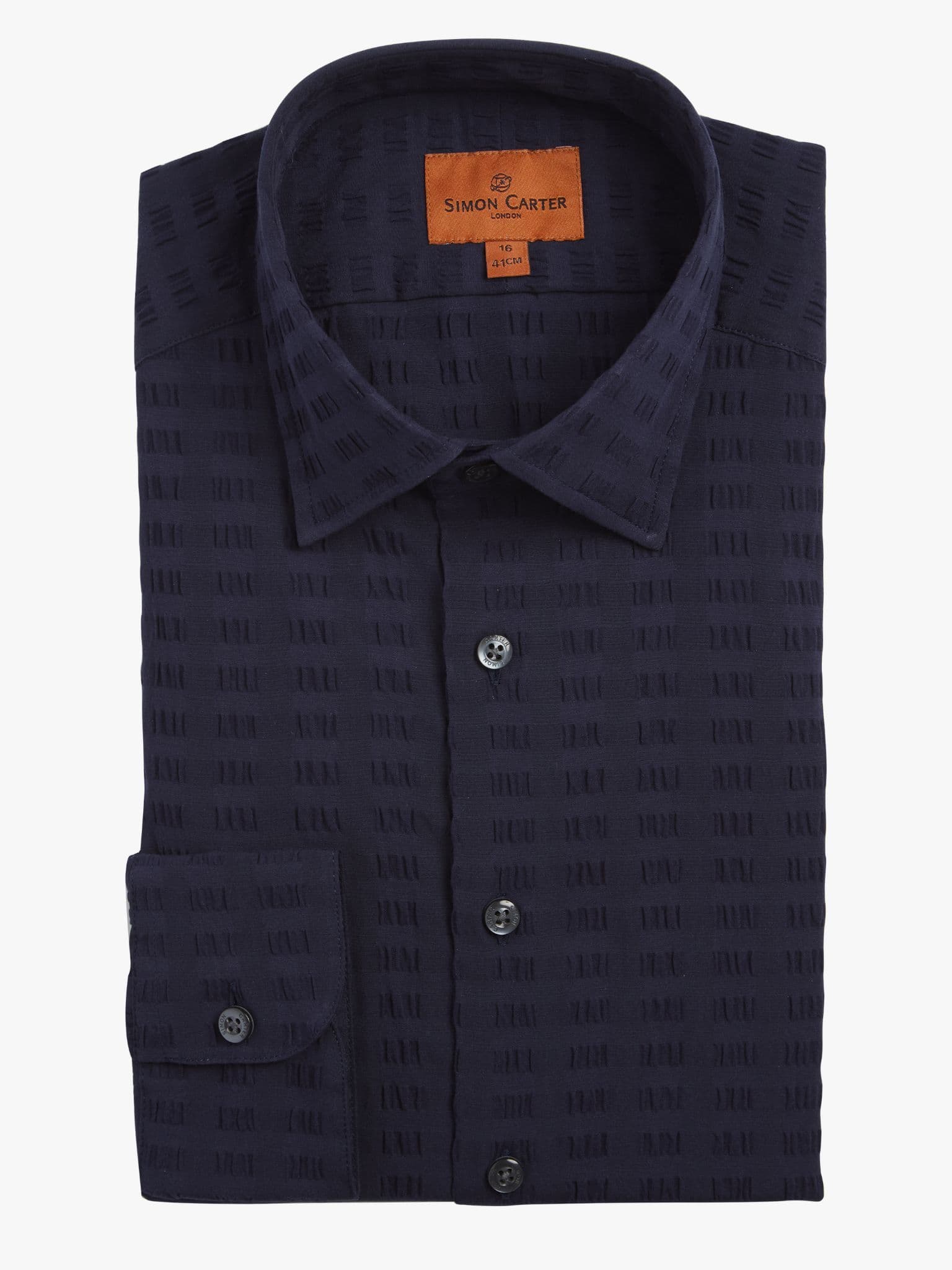 Navy Seersucker Shirt - 15
 