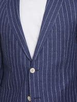 Navy Striped Linen Jacket
