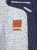 Navy Striped Linen Jacket