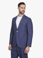 Navy Striped Linen Jacket