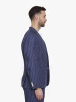 Navy Striped Linen Jacket