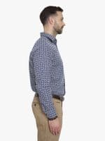 Navy White Jacquard Shirt