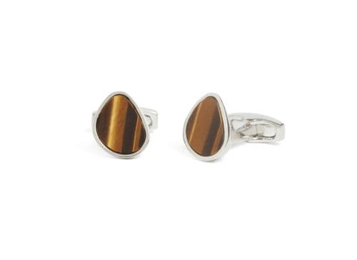 Organic Pebble Tigerseye Cufflink