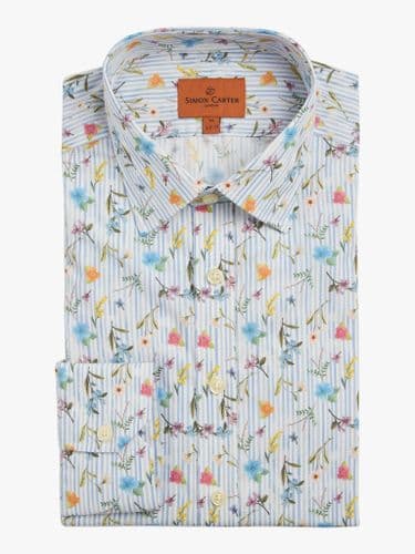 Painted Floral Stripe Shirt